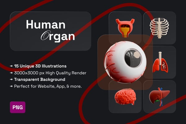 Human Organ 3D Icon Pack