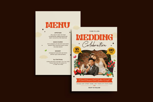 Lively Wedding Invitation Template