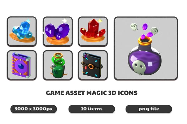GAME ASSET MAGIC 3D ICONS