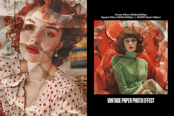 Vintage Paper Square And Poster Photo Effect