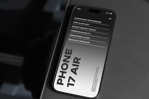 Dark Phone Mockup On A Fitness Court