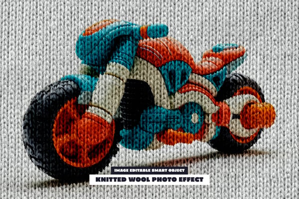 Knitted Wool Photo Effect