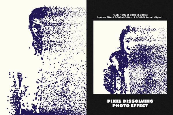 Pixel Dissolving Square And Poster Photo Effect