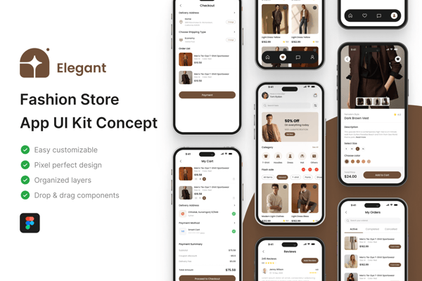Elegant - Fashion Store  App UI Kit