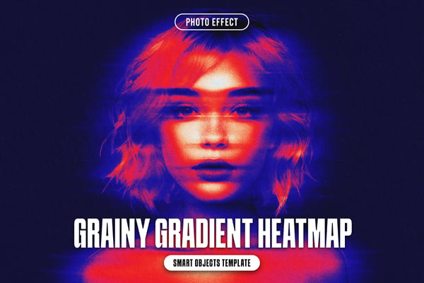 Grainy Gradient Heatmap Photo Effect