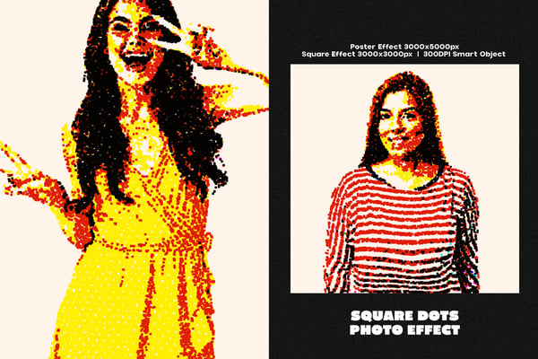 Square Dots Square And Poster Photo Effect