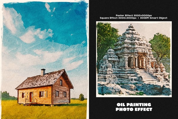 Oil Painting Square And Poster Photo Effect