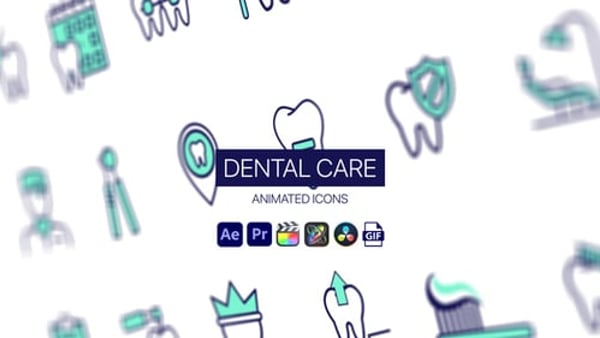 Dental Care Animated Icons - Dentist Medical Motion Icons Animation Pack
