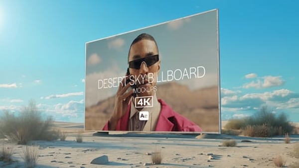 Desert Sky Billboard Mockups - Realistic Outdoor Advertising Presentation Template