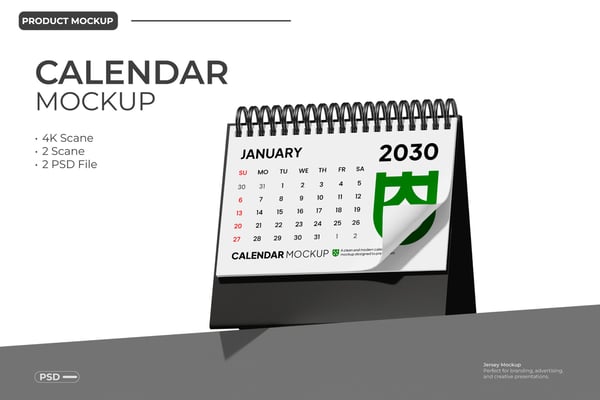 Desk Calendar Mockup