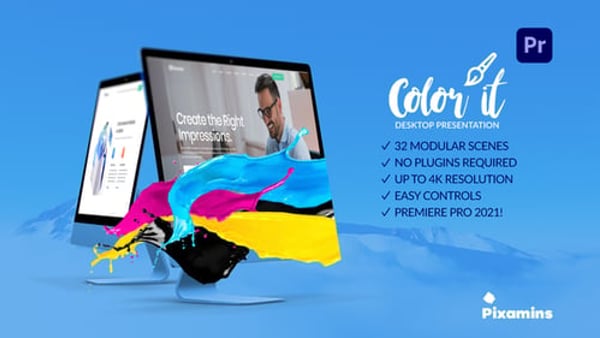 Desktop App & Web Promo Mockup for Premiere Pro – 32 Scenes, 4K