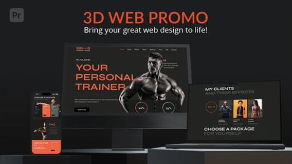Device Screen Presentation MOGRT for Premiere Pro – 3D Web Promo Mockup