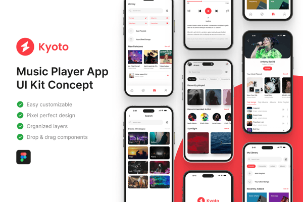 Kyoto - Music Player App UI Kit