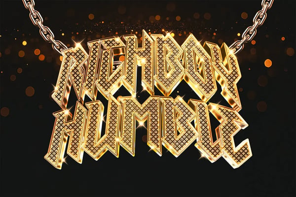 Diamond Chain Text Effect - Luxury Gold PSD Template