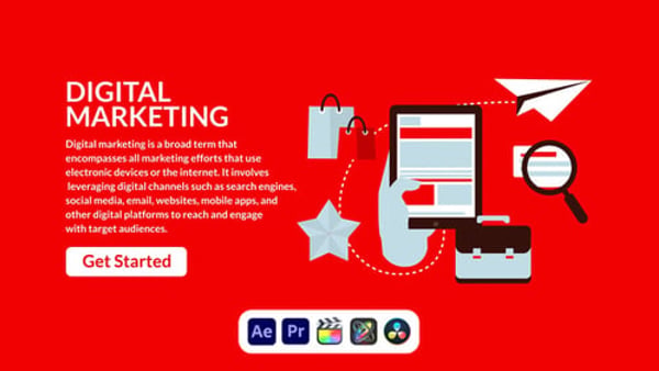 Digital Marketing Design Concept - Modern Online Promotion Presentation Animation Template