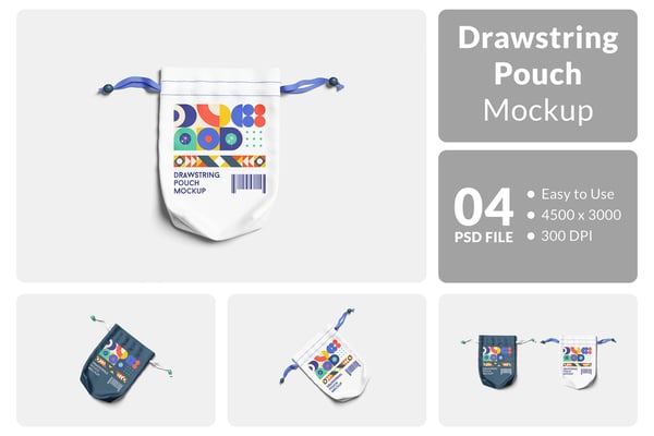 Drawstring Pouch Mockup