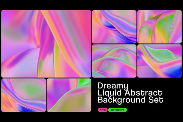 Dreamy Liquid Abstract Background Set