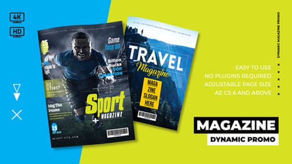 Dynamic Magazine Page Flip Slideshow for After Effects – Landscape/Portrait Slider