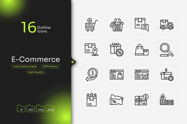 E-Commerce Outline Icon Set
