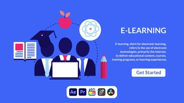 E-Learning Design Concept - Modern Online Education Presentation Animation Template