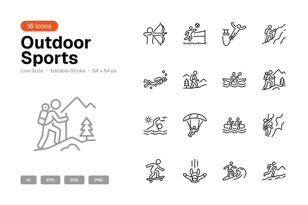 Outdoor Sports Icon Set