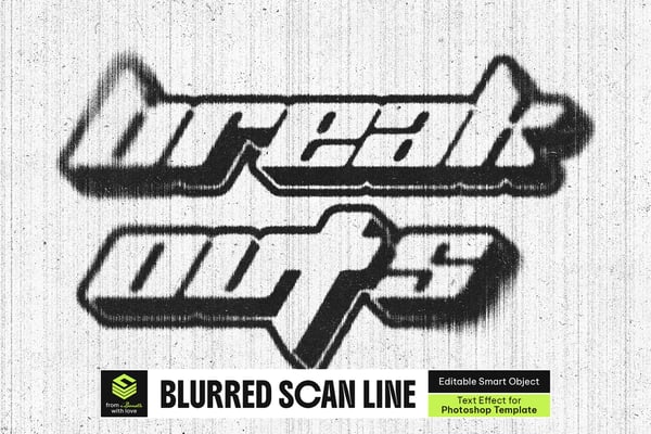 Blurred Scan Line Text Effect
