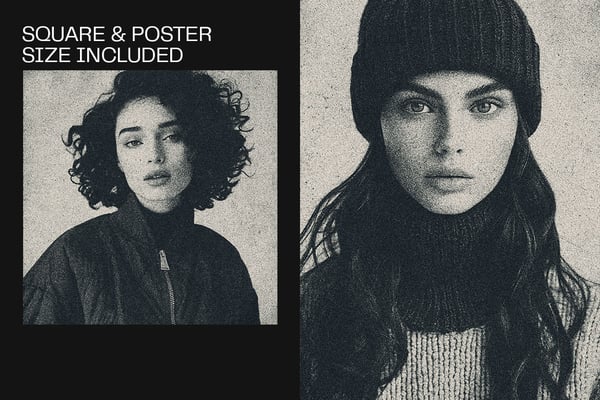 Risograph Print Square And Poster Photo Effect