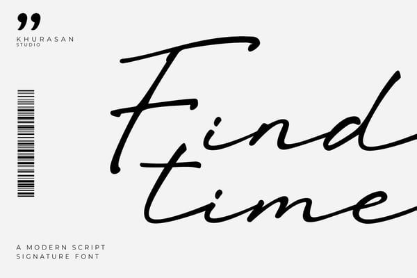 Findtime - A Modern Script Signature Font