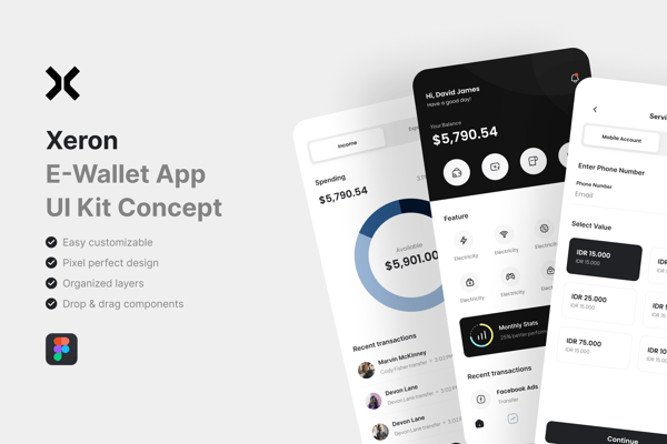 Xeron_E-Wallet App UI Kit