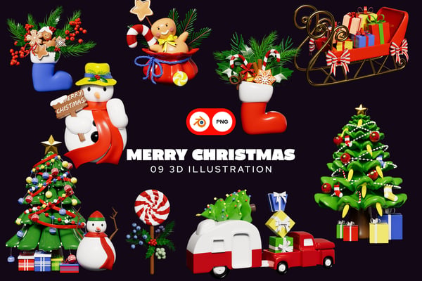 Christmas 3D Illustration Pack