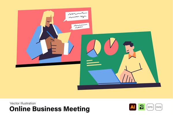 Free Vector Illustration - Online Business Meeting