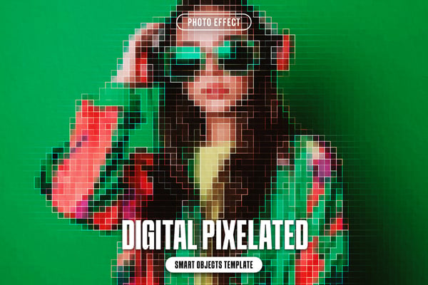 Digital Pixelated Photo Effect