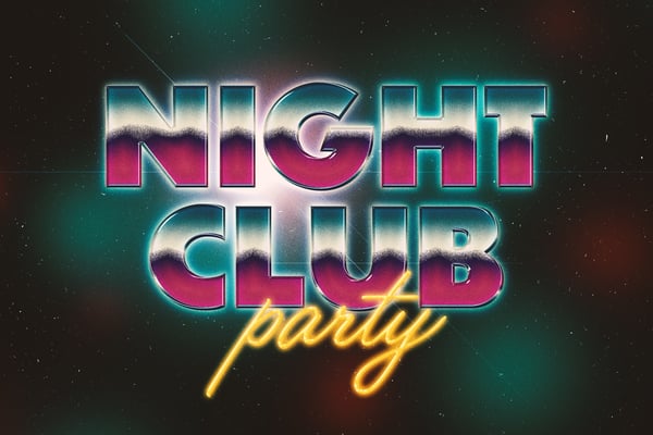 80s Nightclub Text Effect