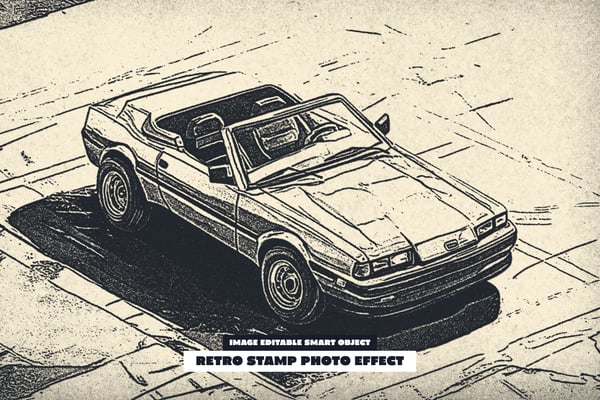 Retro Stamp Photo Effect