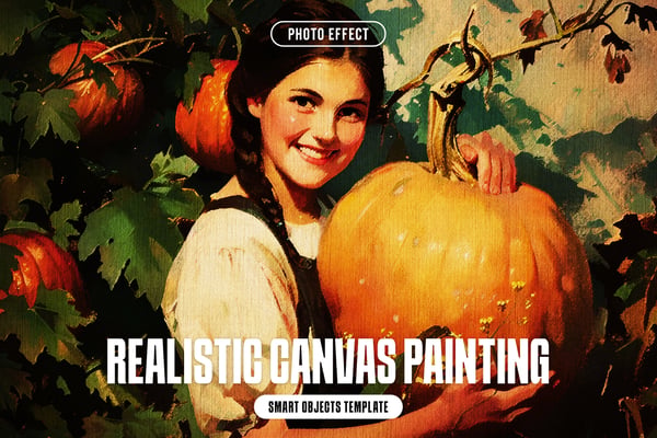 Realistic Canvas Painting Photo Effect