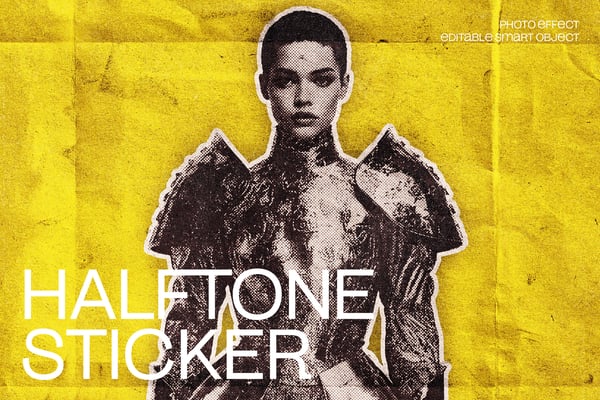 Halftone Sticker Photo Effect