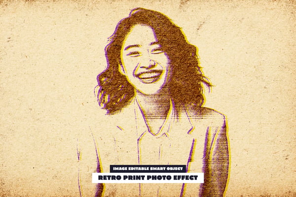 Retro Print Photo Effect