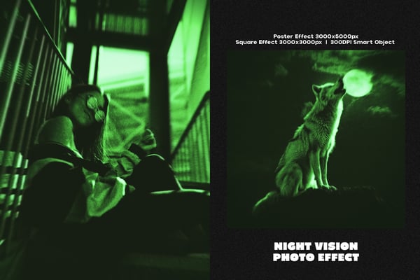 Night Vision Square And Poster Photo Effect