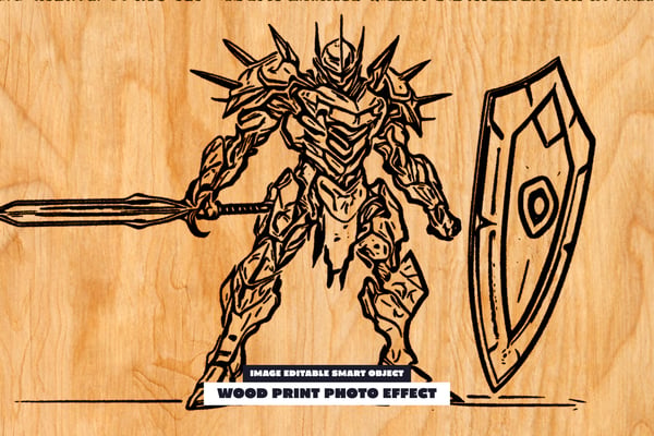 Wood Print Photo Effect