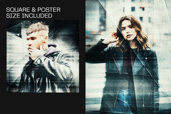 Retro Copy Scan Square And Poster Photo Effect