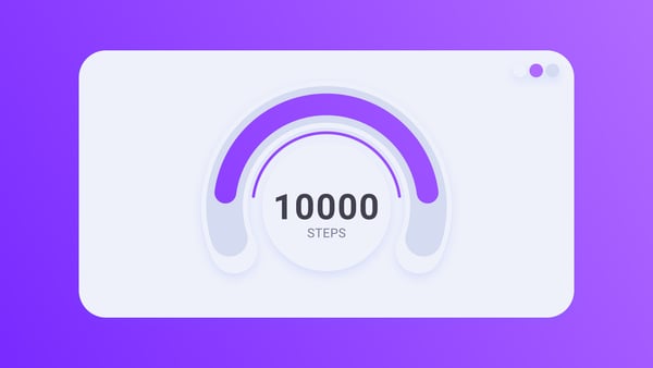 Animated 10,000 Steps Fitness Tracker Gauge
