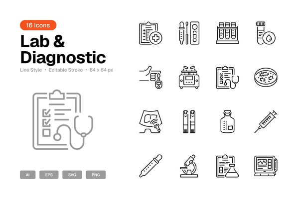 Lab & Diagnostic Icon Set