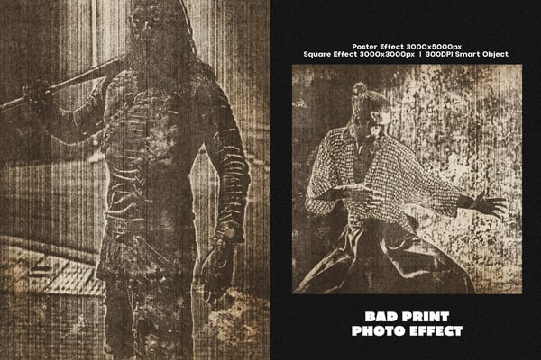 Bad Print Square And Poster Photo Effect
