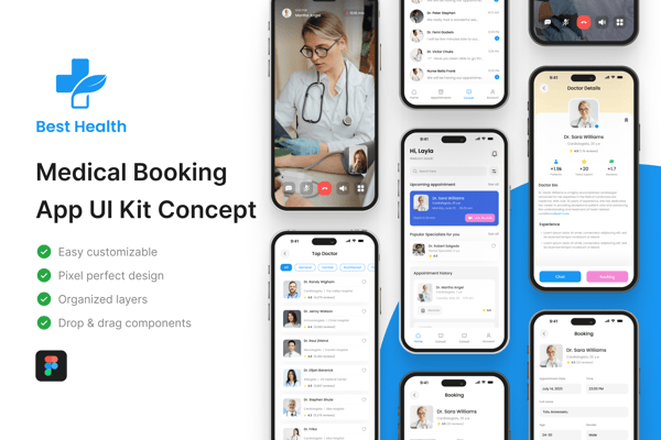 Best Health - Medical Booking App UI Kit