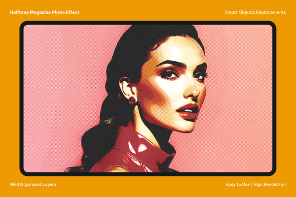 Halftone Magazine Photo Effect
