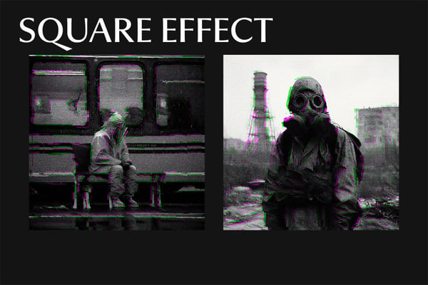 Glitch Monitor Square And Poster Photo Effect