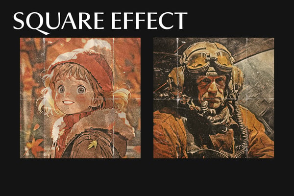 Folded Paper Square And Poster Photo Effect