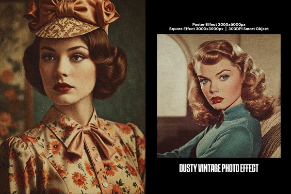 Dusty Vintage Square And Poster Photo Effect
