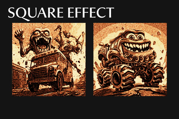 Circle Halftone Square And Poster Photo Effect