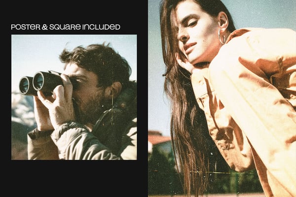 Retro Film Square And Poster Photo Effect